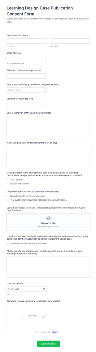 Learning Design Case Publication Consent Form Template