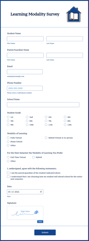 Learning Modality Survey Form Template