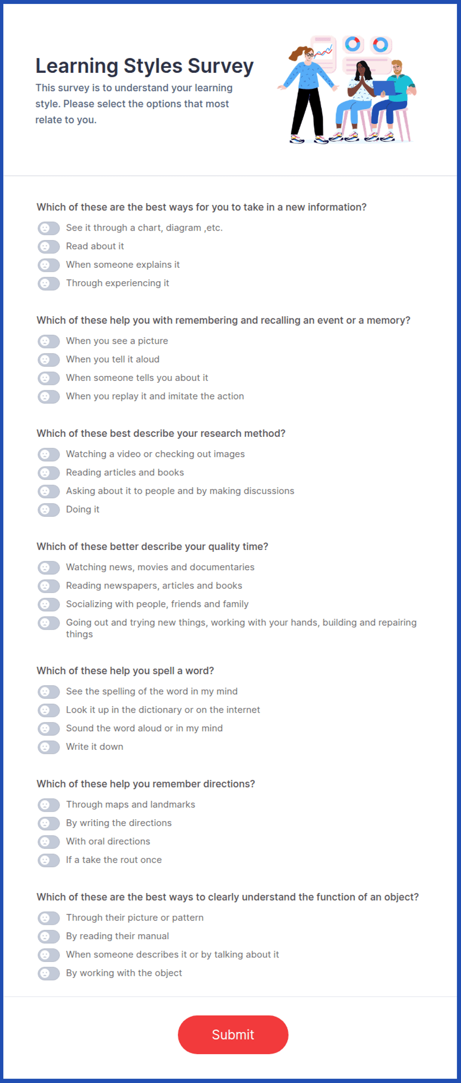 Learning Preference Inventory Learning Preferences Survey Form Template | Jotform