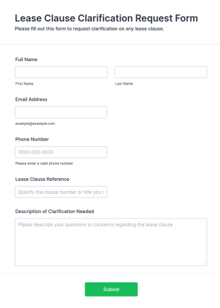 Lease Clause Clarification Request Form Template