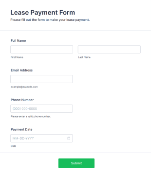 Lease Payment Form Template