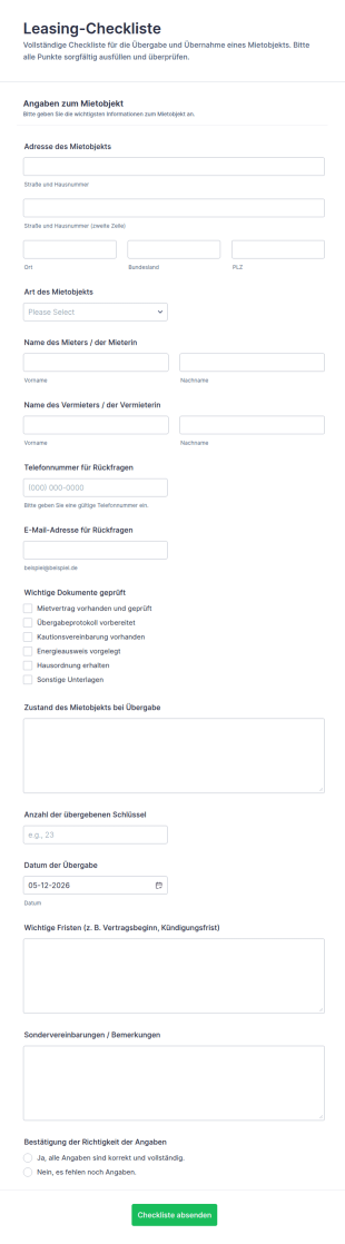 Leasing Checkliste