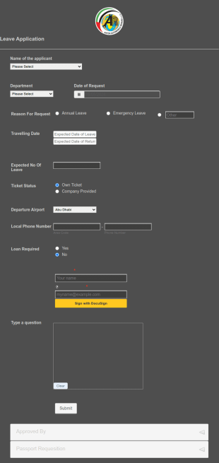 Leave Application Form Template