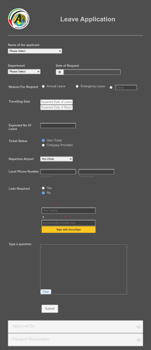 Leave Application Form Template