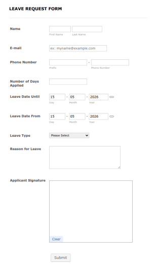Leave Petition Form Template