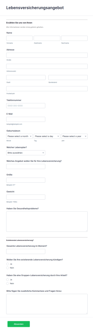 Lebensversicherungsangebot