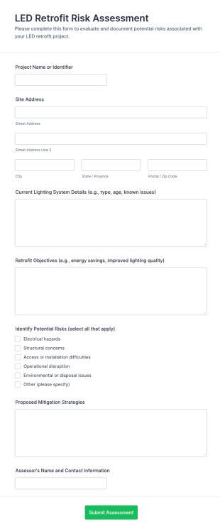 LED Retrofit Risk Assessment Form Template