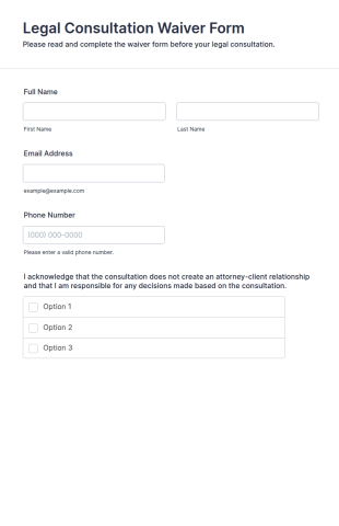 Legal Consultation Waiver Form Template