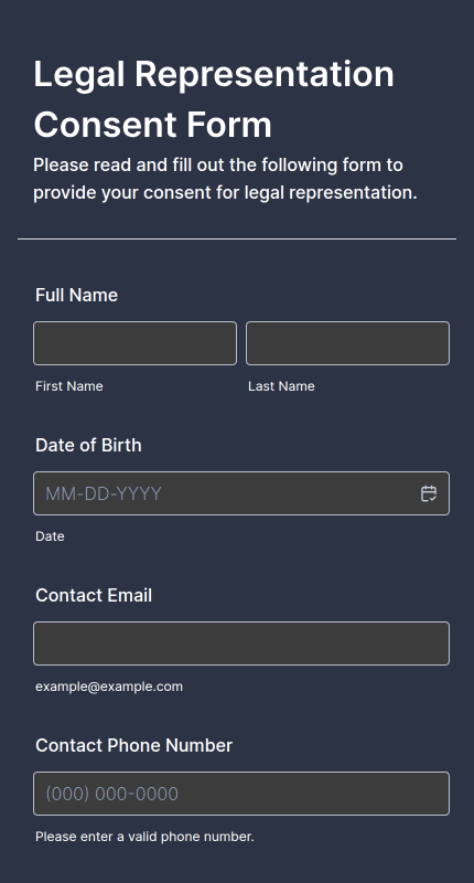 Legal Representation Consent Form