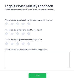 Legal Service Quality Feedback Form Template