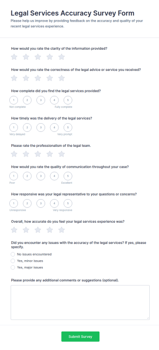 Legal Services Accuracy Survey Form Template