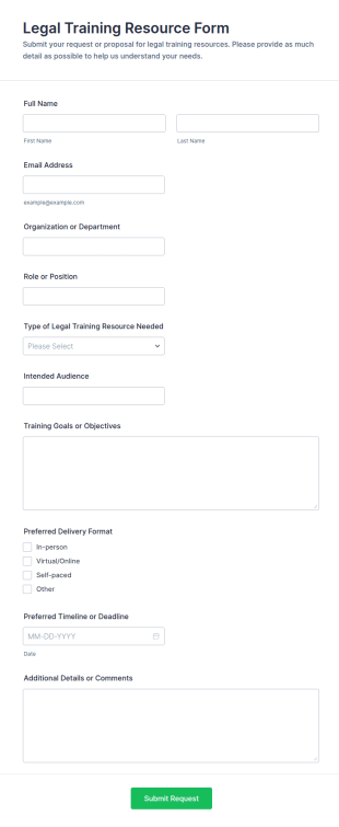 Legal Training Resource Form Template