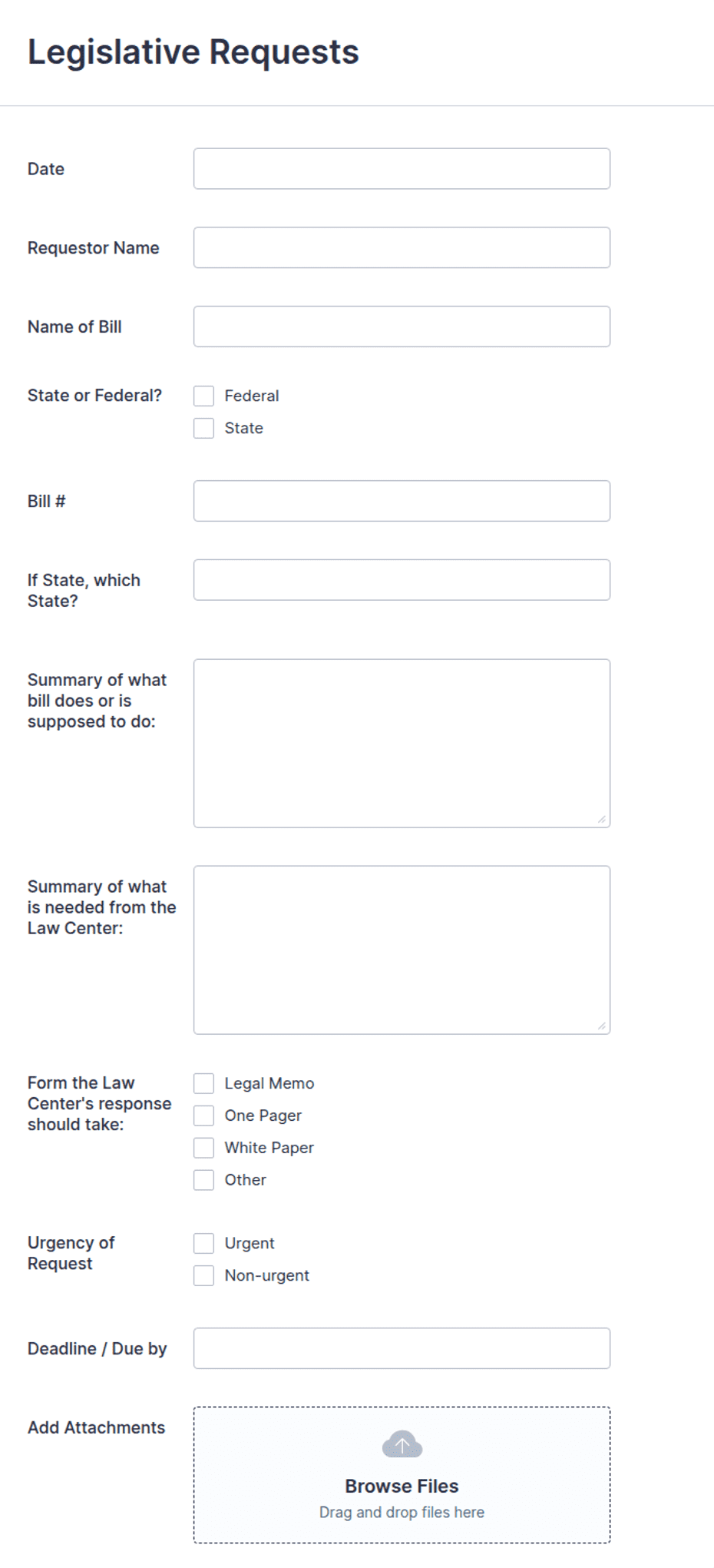 Legislative Requests Form Template | Jotform