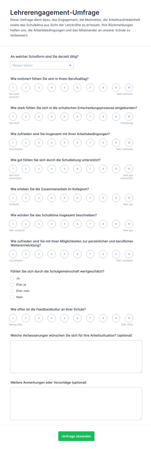 Lehrkräfte Beteiligungsumfrage