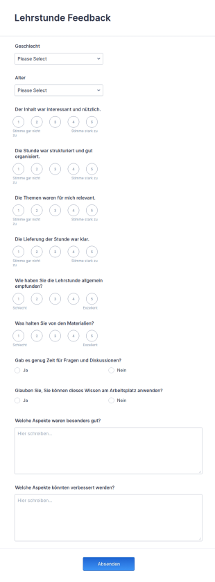 Lehrstunde Feedback