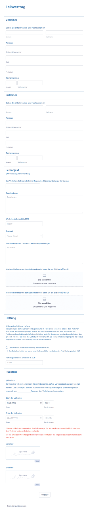 Leihvertrag