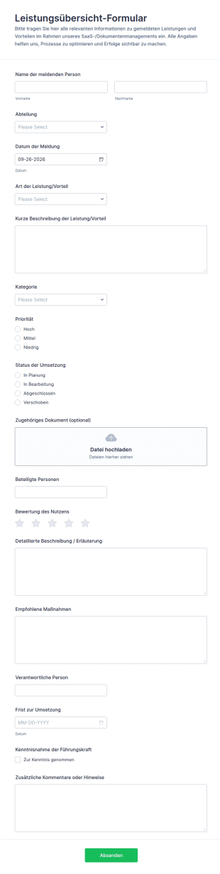 Leistungsbericht Form