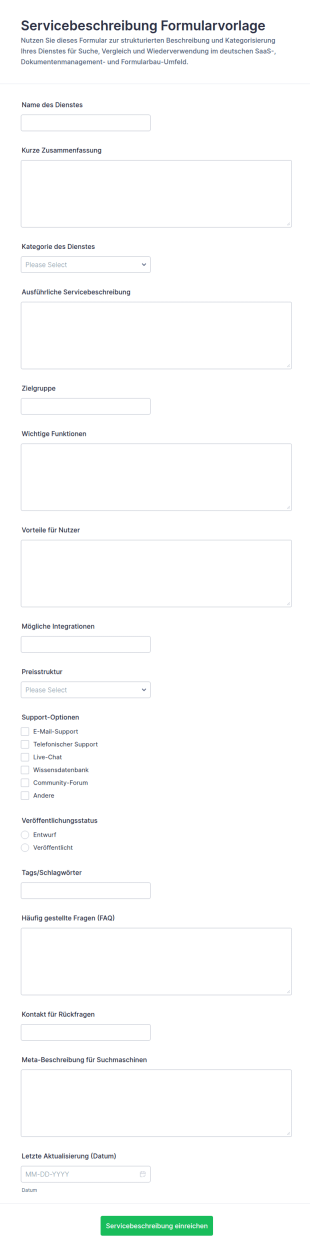 Leistungsbeschreibung Form