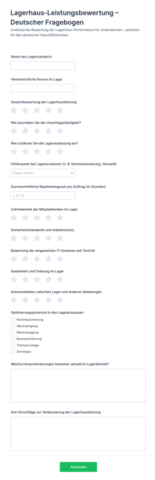 Leistungsbewertung Im Lager Survey