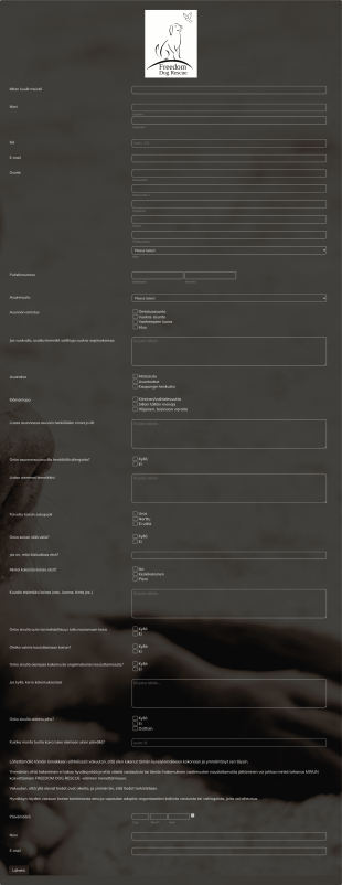 Lemmikin Adoptiolomake Form Template
