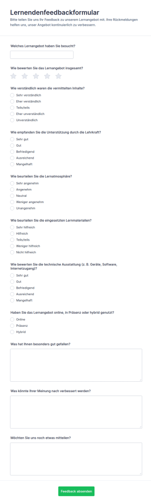 Lernende Rückmeldungsumfrage