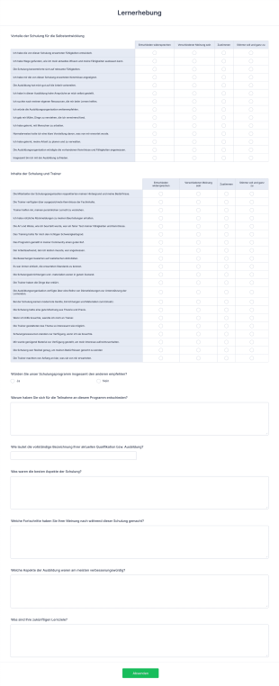 Lernerhebung Form Template