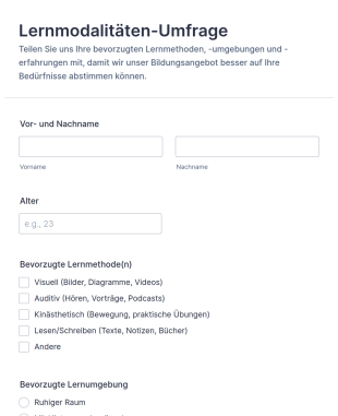 Lernmodalitäten Umfrage