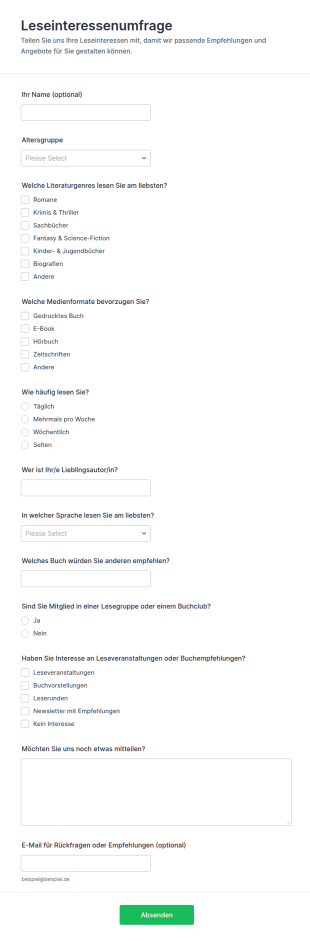 Lesebeteiligungs Umfrage
