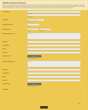 LESENSI (Lelang Seni Indonesia) Form Template