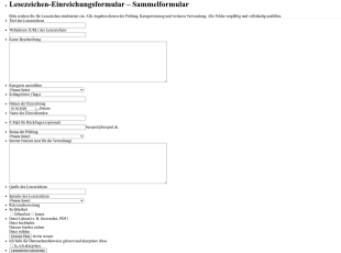 Lesezeichen Einreichungsformular