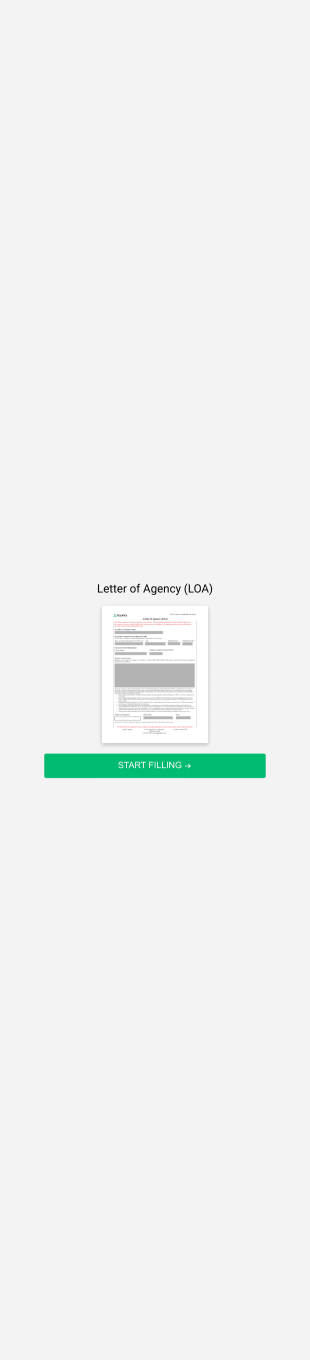 Letter Of Agency (LOA) Form Template