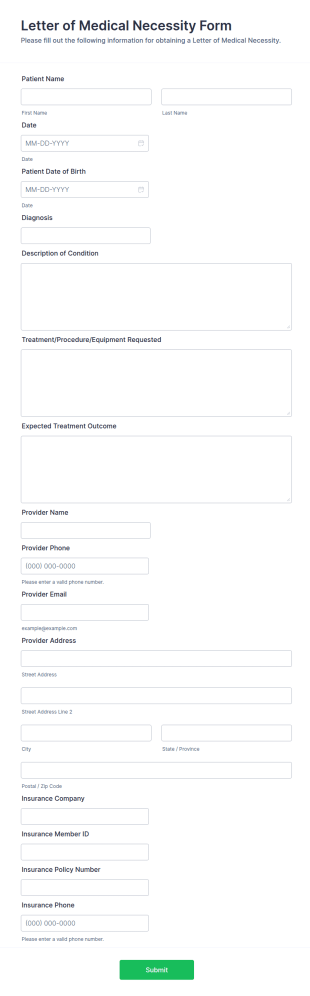 Letter Of Medical Necessity Form Template