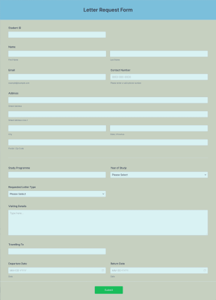 Letter Request Form Template