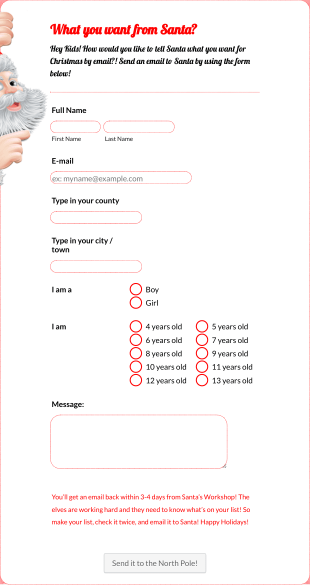 Letter To Santa Template Form Template