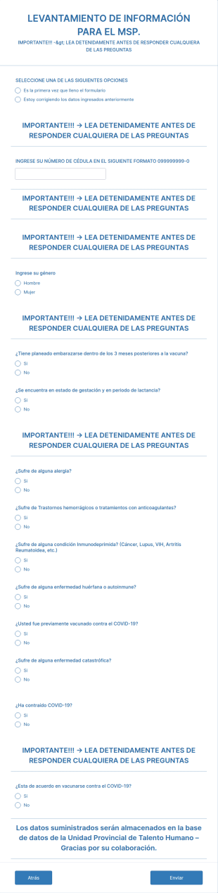 Levantamiento De Información Para El Msp.