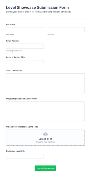 Level Showcase Submission Form Template