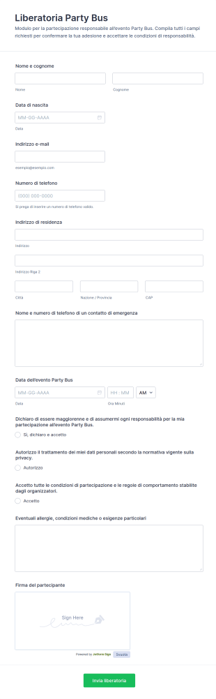 Liberatoria Party Bus