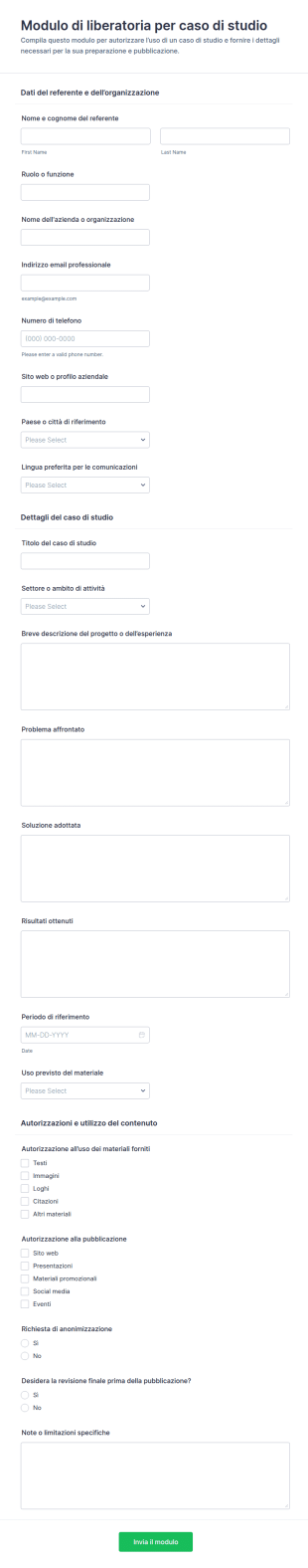 Liberatoria Per Caso Studio
