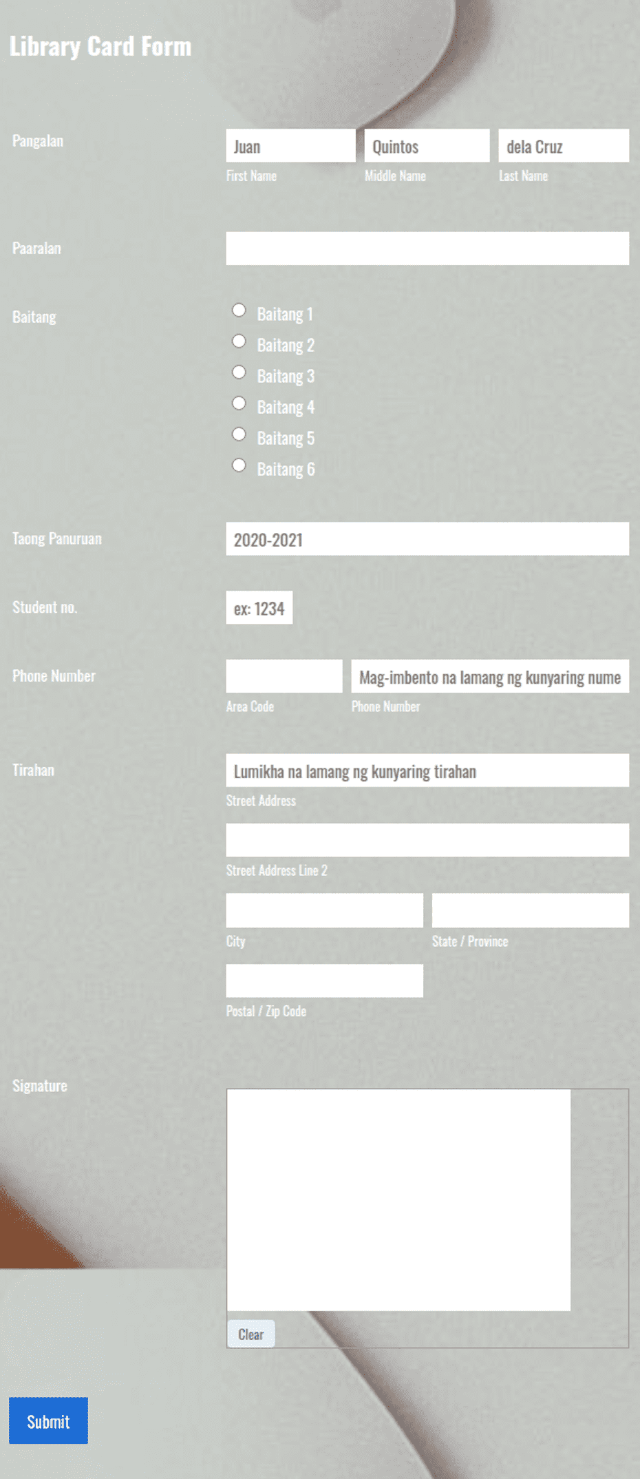 Library Card Form Template | Jotform