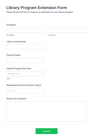 Library Program Extension Form Template