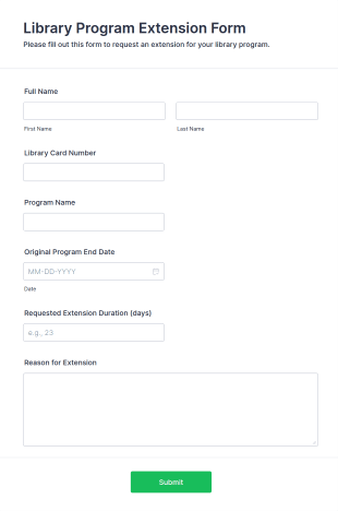 Library Program Extension Form Template