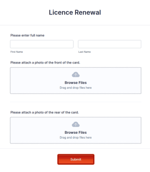 Licence Renewal Form Template