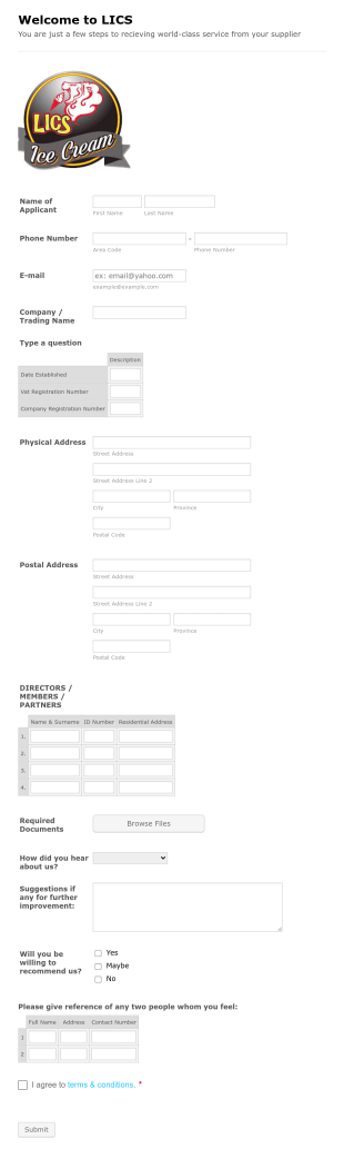 LICS Registration Form Template