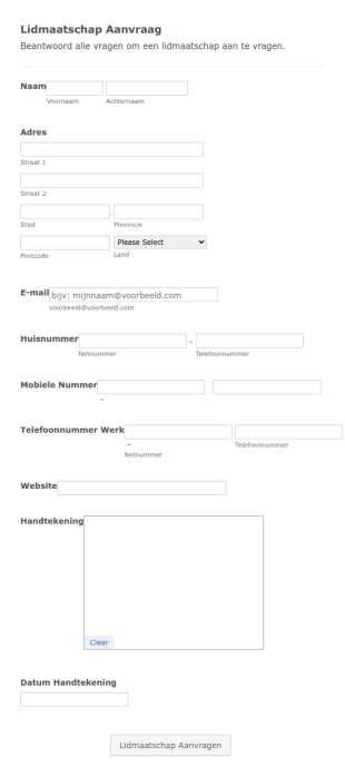 Lidmaatschapsformulier