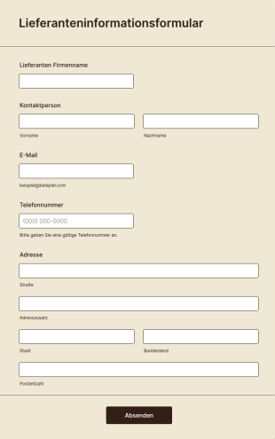 Lieferanteninformationsformular