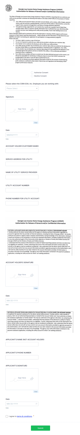 LIEHEAP Authorization For Release Of General Andor Confidential Information Form Template