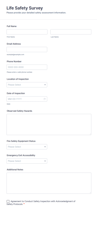 Life Safety Survey Form Template