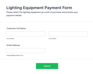 Lighting Equipment Payment Form Template