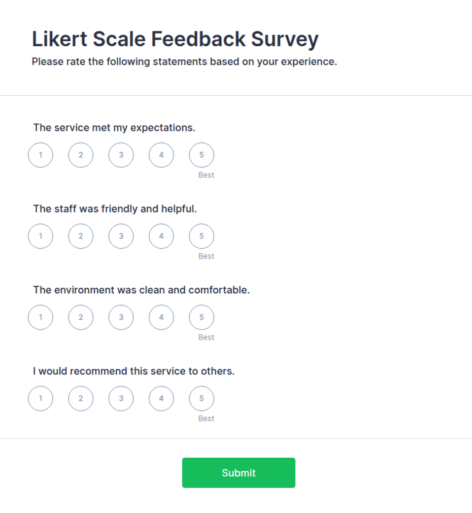 Likert Scale Feedback Survey Form Template | Jotform