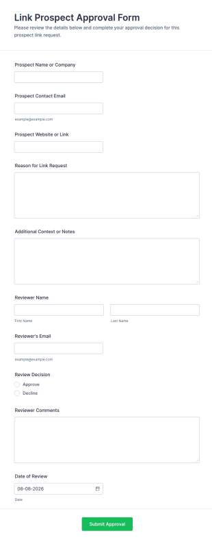 Link Prospect Approval Form Template